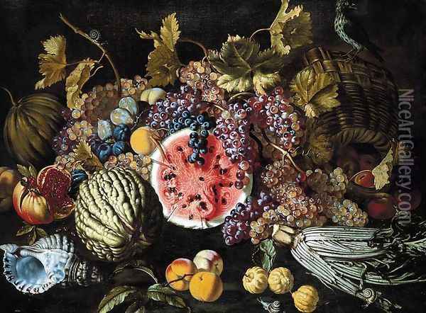 Still-Life of Fruit Oil Painting - Giovanni Battista Ruoppolo