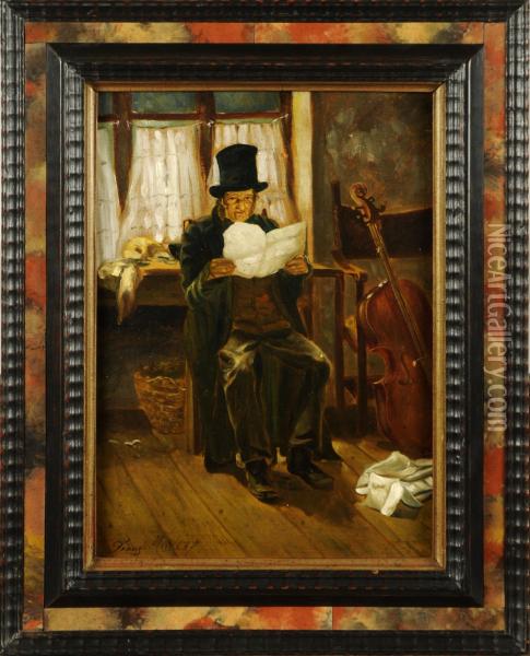 Le Contrebassiste Oil Painting - Frans Meerts