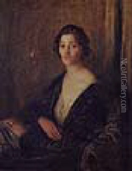 Portrait Of Mrs. David Jagger Oil Painting - Walter Westley (Sir) Russell