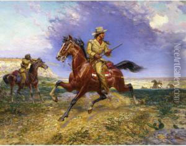 Texas Jack Oil Painting - Louis Maurer