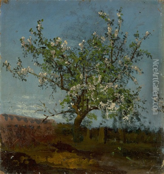 Bluhender Apfelbaum Oil Painting - Paul Wilhelm Tuebbecke