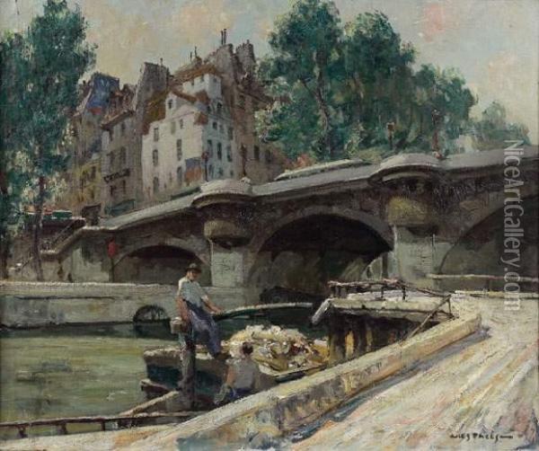 Paris, Le Pont-neuf Oil Painting - Jules Eugene Pages