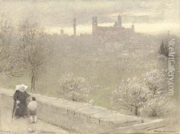 Siena, Italy: Catichism Oil Painting - Albert Goodwin