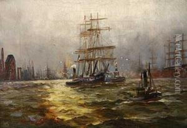 Im Hamburger Hafen Oil Painting - Alfred Jensen