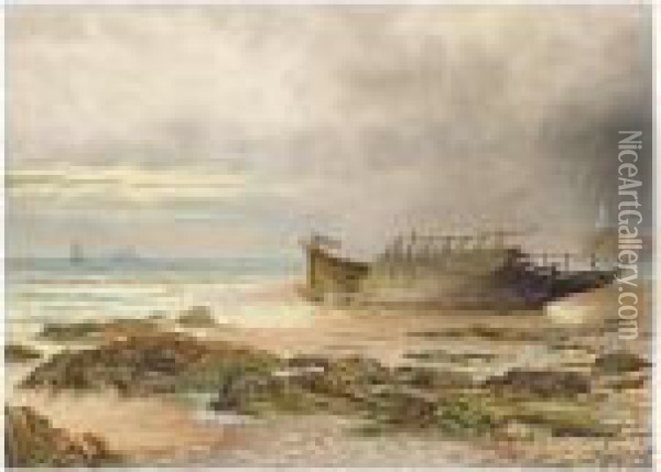 Cullercoats Bay, Northumberland Oil Painting - Bernard Benedict Hemy