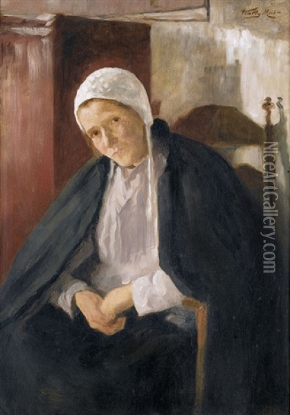 Sitzende Frau In Interieur Oil Painting - Wally (Walburga Wilhelmina) Moes