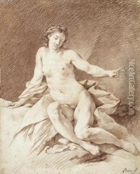 Femme Nue Sur Un Drape Oil Painting - Jean-Baptiste-Marie Pierre