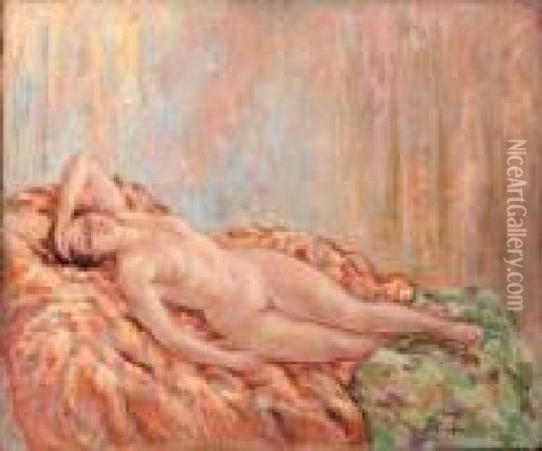 Une Femme Nue Allongee Oil Painting - Henri Lebasque