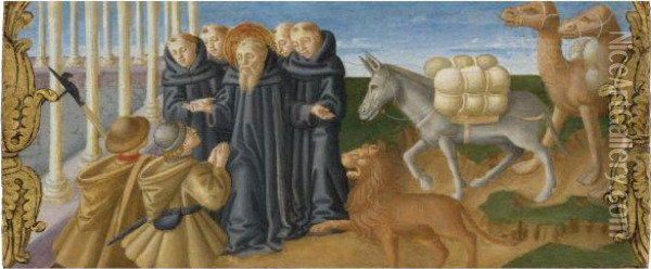 Saint Jerome And The Donkey Oil Painting - Zanobi Di Jacopo Di Piero