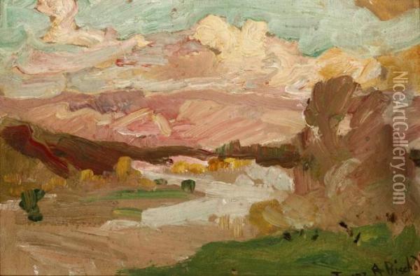 River Valley, Late Afternoon Oil Painting - Franz Bischoff
