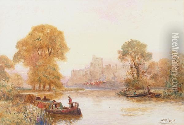 Barges On The Thames Oil Painting - Walker Stuart Lloyd