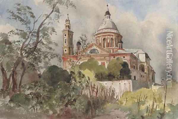 The Chiesa di S. Maria Carignano, Genoa Oil Painting - Harriet Cheney