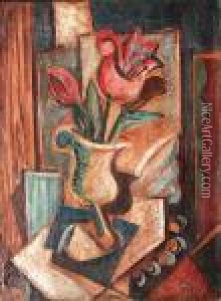 Zatisi S Tulipany Oil Painting - Antonin Prochazka