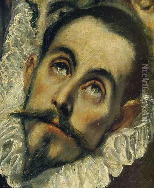 The Burial of Count Orgaz (detail) Oil Painting - El Greco (Domenikos Theotokopoulos)