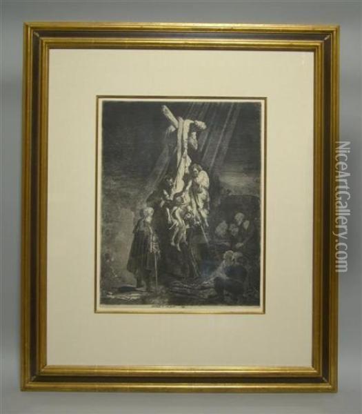 Descent From The Cross Oil Painting - Rembrandt Van Rijn