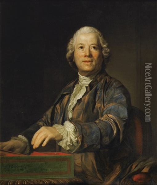 Portrait De Christoph Willibald Ritter Von Gluck Oil Painting - Joseph-Siffred Duplessis