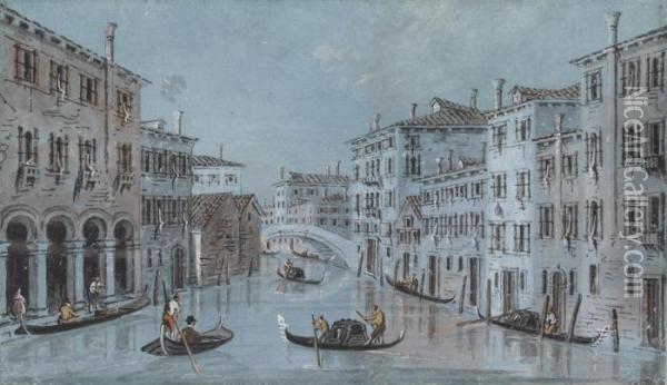 Venice, A View Of Fondamenta Sant'andrea Oil Painting - Giacomo Guardi