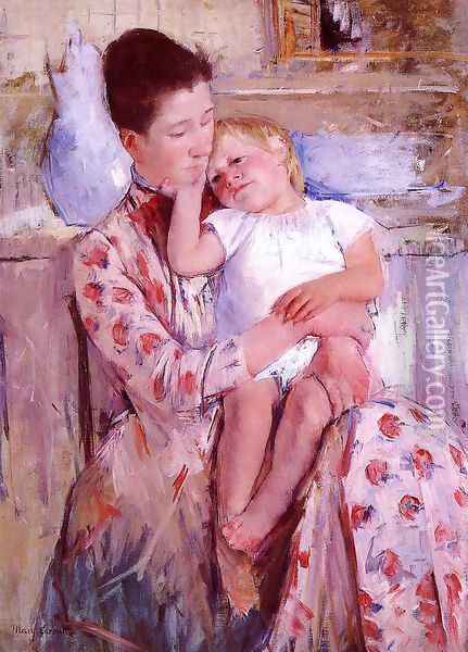 Emmie And Her Child Oil Painting - Mary Cassatt