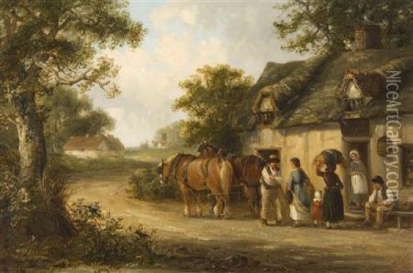 The Afternoon Gossip Oil Painting - Thomas Smythe