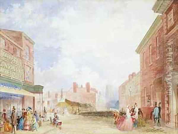 View of Kirkgate Leeds Oil Painting - Isaac Fountain