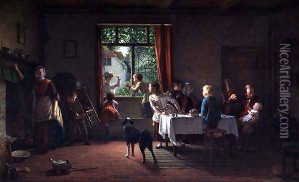 Roast Pig, 1862 Oil Painting - Thomas Webster