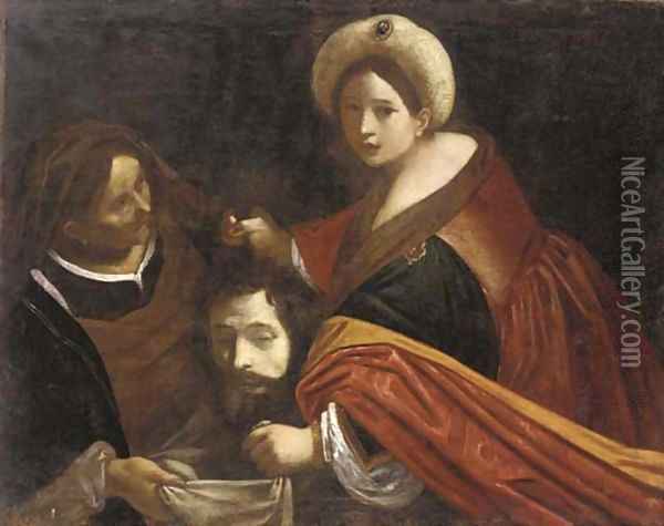 Judith with the head of Holofernes Oil Painting - Giovanni Francesco Barbieri