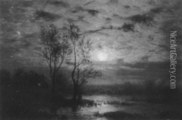 In The Moonlight Oil Painting - Ralph Albert Blakelock