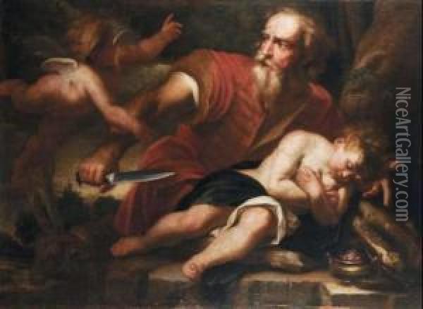 Il Sacrificio Di Isacco Oil Painting - Stefano Magnasco