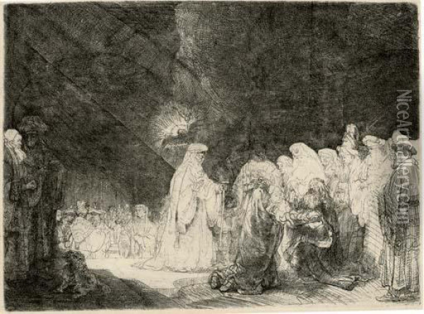 The Presentation In The Temple (b., Holl. 49; H. 162) Oil Painting - Rembrandt Van Rijn