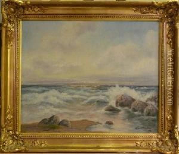 Strand. Oil Painting - Eugen Von Ottenfeld