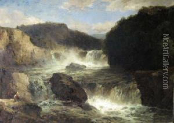 The Salmon Stream Oil Painting - J.B. Smith