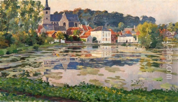 Les Etangs (1908) Oil Painting - Victor Olivier Gilsoul