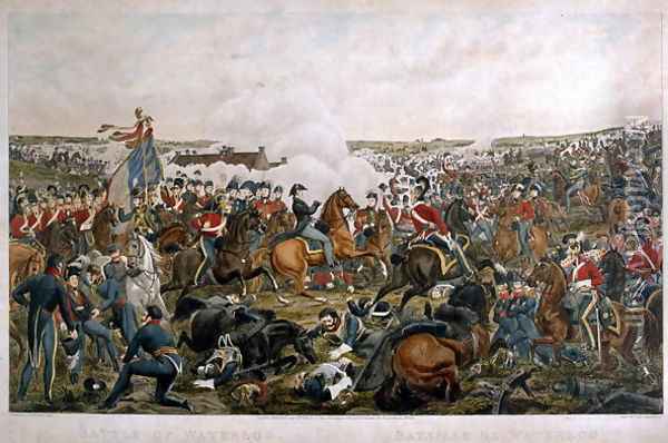 Battle of Waterloo, 1815, engraved by J.A. Cook, 1816 Oil Painting - Sauerweld, A.