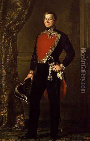 Portrait of Don Francisco Ignacio de Monserrat 1842-50 Oil Painting - Luis Lopez Piquer