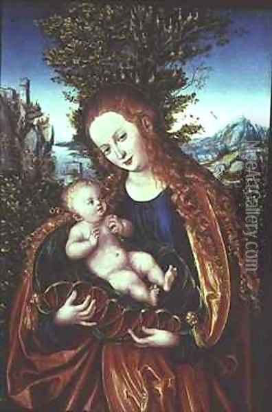 Virgin and Child Oil Painting - Lucas The Elder Cranach