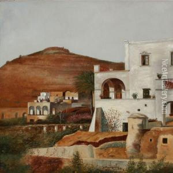 A Town In Southern Europe Oil Painting - Oscar Anders Julius Paulsen