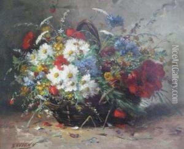 Bouquet De Fleurs. Oil Painting - Paul Savigny