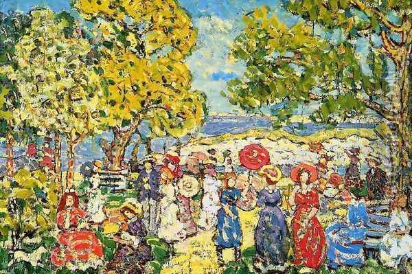Landscape With Figures Oil Painting - Maurice Brazil Prendergast