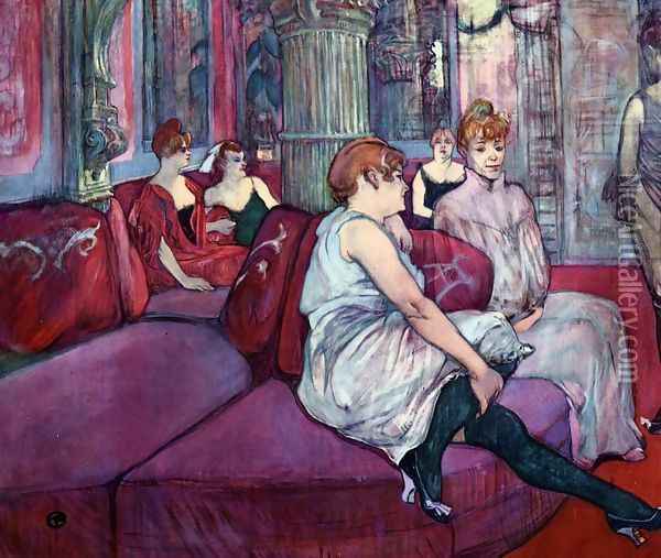 The Salon in the Rue des Moulins Oil Painting - Henri De Toulouse-Lautrec