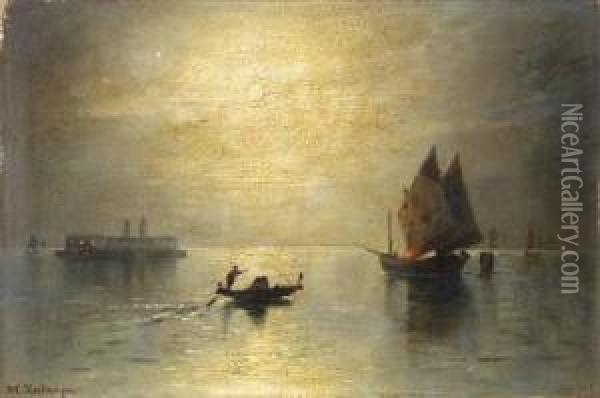 Mondnacht In Der Lagune Von Venedig Oil Painting - Karl Heilmayer