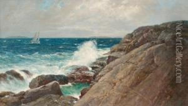 Coastal Motif Oil Painting - Leonard Wiedh