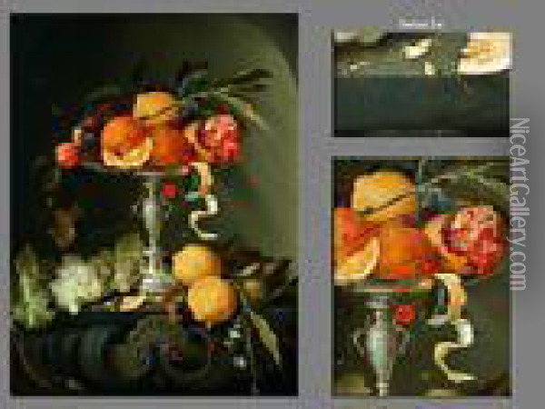 Fruchtestilleben Auf Und Um Einer Tazza Oil Painting - Jan Davidsz De Heem