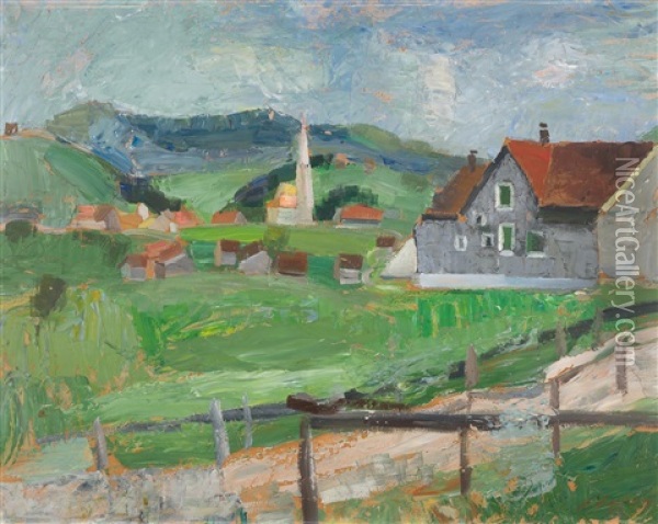 Landschaft Bei Hemberg Oil Painting - Oscar Wilhelm Luethy