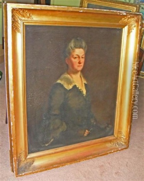 Portrait Of A Lady, (the Artist's Mother ?) Oil Painting - Gerard Chowne