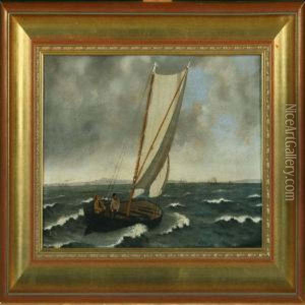 Seascapewith Sailing Ships Oil Painting - Friedrich Westphal
