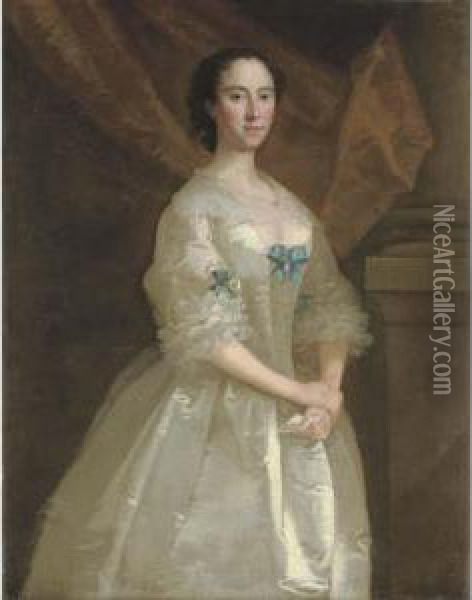 Portrait Of Miss Elizabeth Purley Oil Painting - Thomas Frye