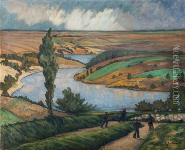 Pejzaz Bretonski Oil Painting - Henryk Nostitz-Jackowski
