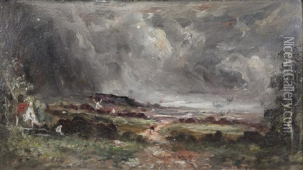 Stormy Landscape Oil Painting - Charles Francois Daubigny
