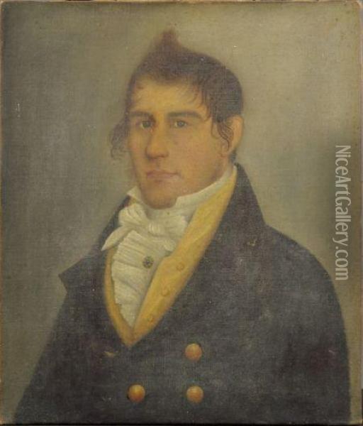 Portrait Of Sea Captain Bartlett Mayhew. Oil Painting - Frederick Mayhew