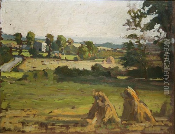 Landscape At Rathgonan, Co. Limerick Oil Painting - Dermod O'Brien